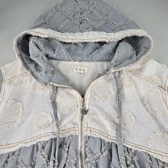 POL Clothing Long Sleeve A-Line Zip Up Hoodie Jacket Women’s Size M - Picture 7 of 10